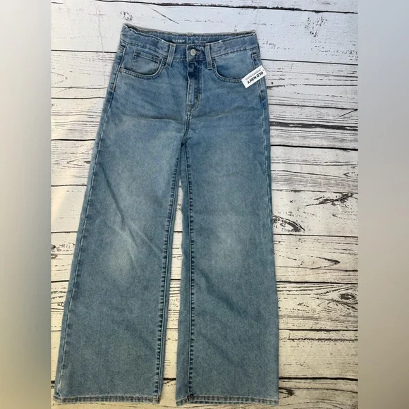 NWT Old Navy High Rise Baggy Wide Leg Girls Jeans Size 14 - Picture 2 of 7
